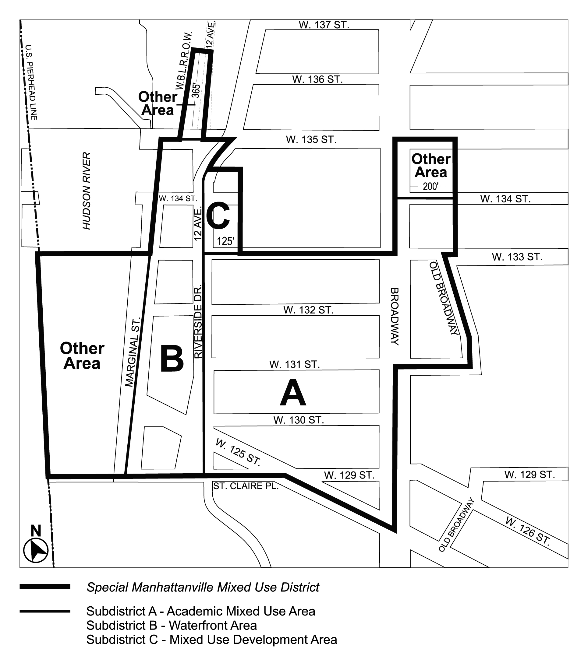 ARTICLE X, Chapter 4, Appendix A: Special Manhattanville Mixed Use District Plan, Map 1 (" Special Manhattanville Mixed Use District and Subdistricts") amended per 135th Street Rezoning (N 230207 ZRM), adopted 23rd October, 2024