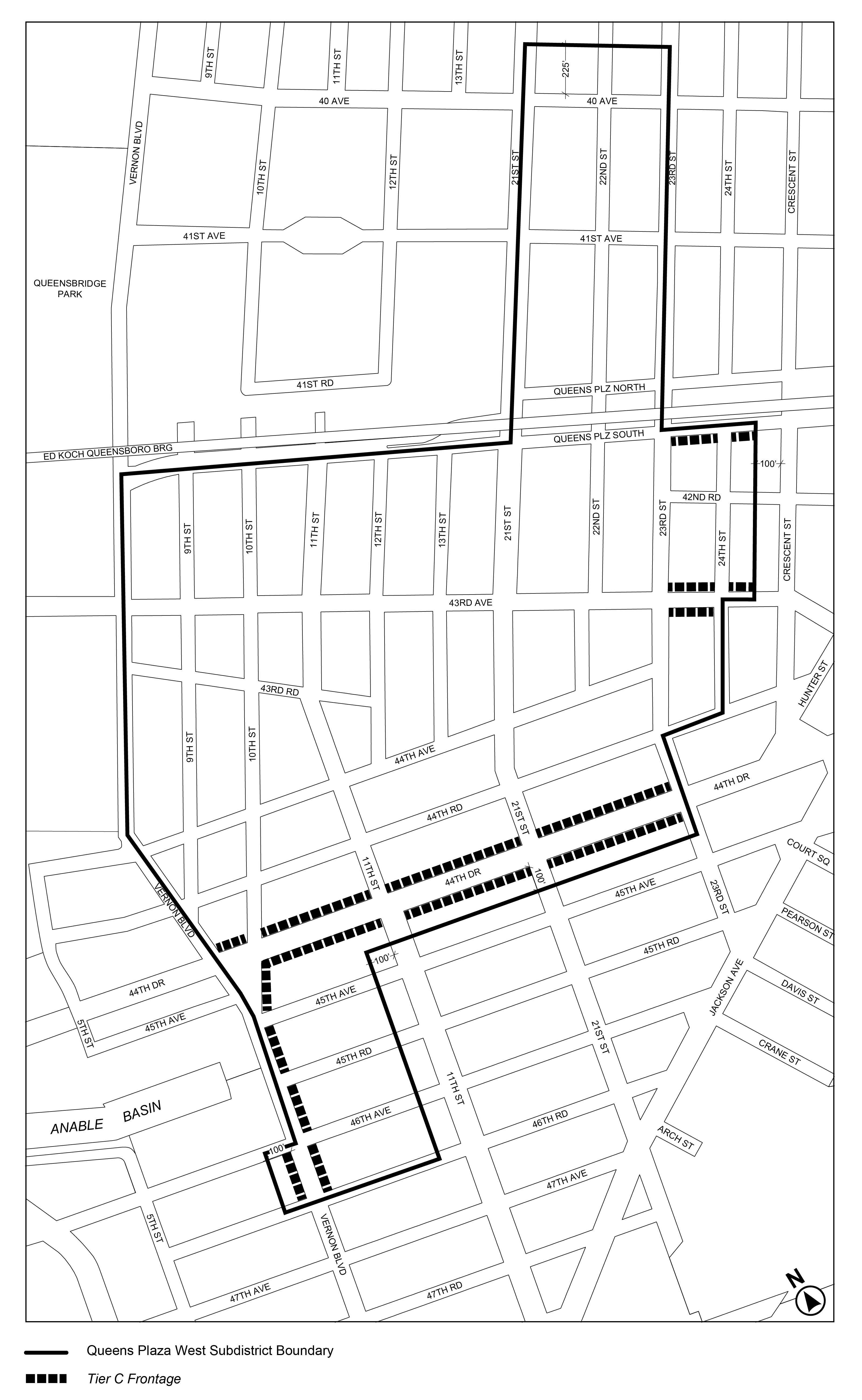New map; Appendix B was Court Square Subdistrict Plan Map and Description of Improvements, now moved to Appendix D