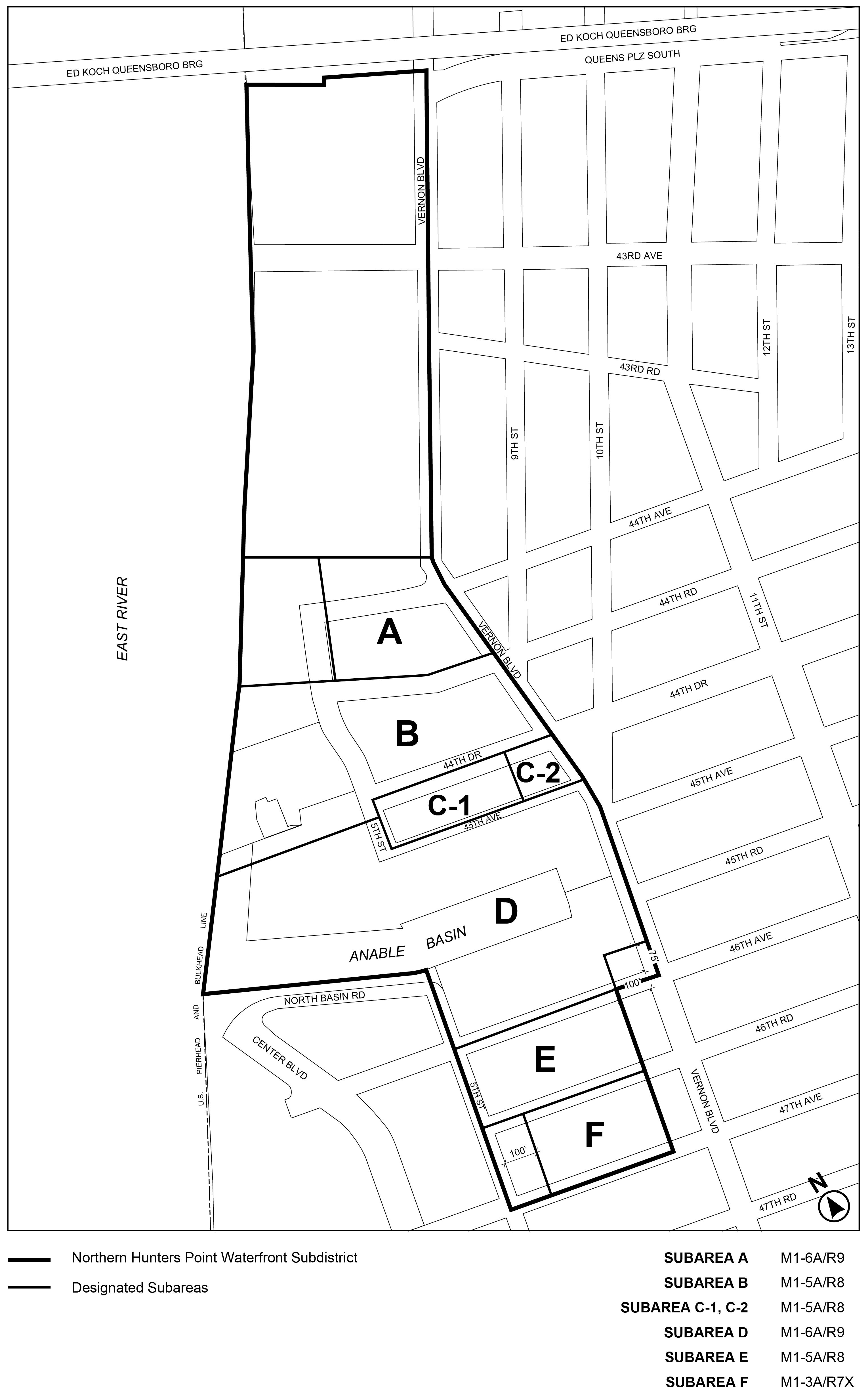 Article XI, Chapter 7, Appendix C, Map 1: Subdistrict Plan Map and Designated Subareas