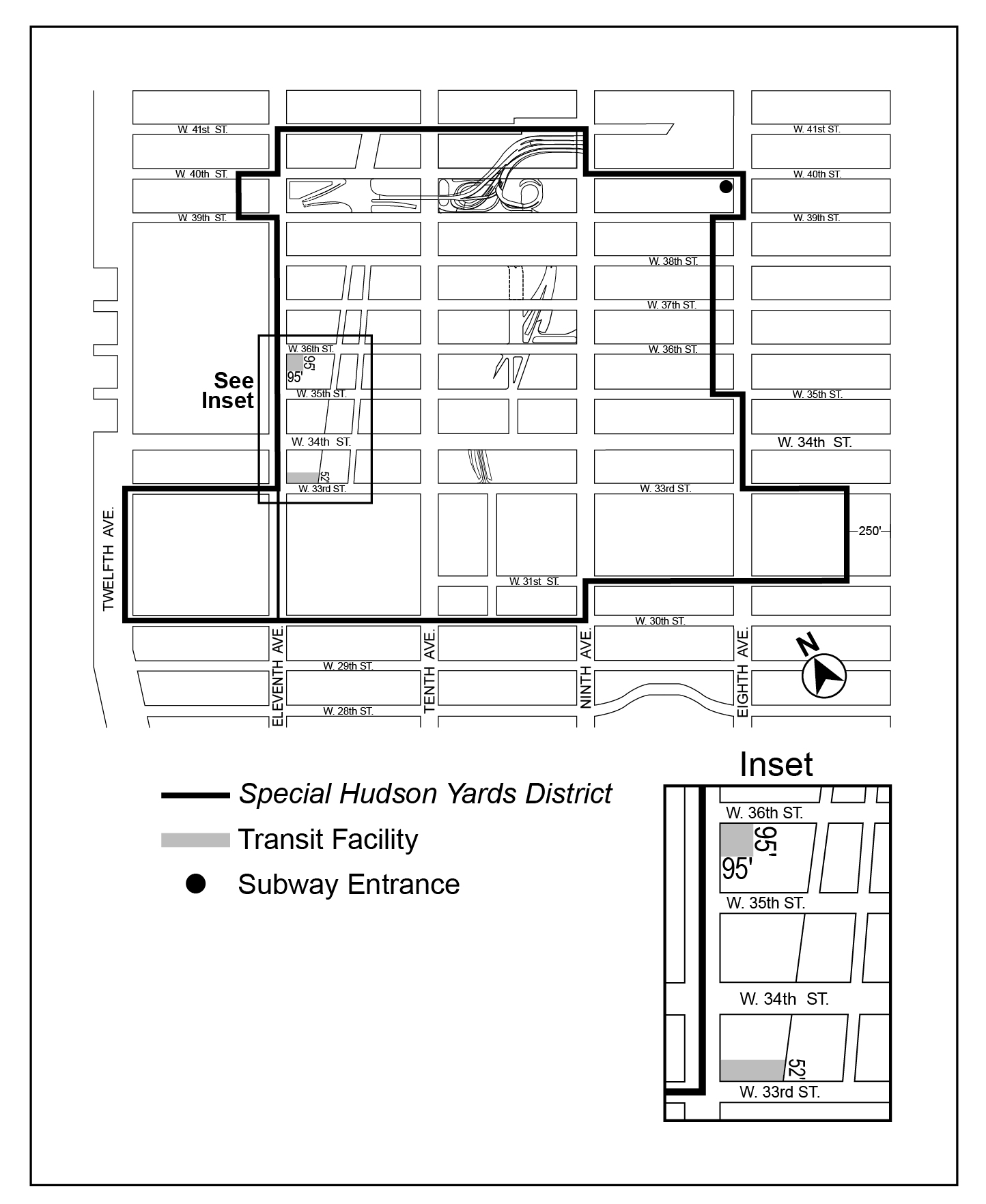 Article IX, Chapter 3, Appendix A, Map 5: Special Hudson Yards District, Transit Facilities