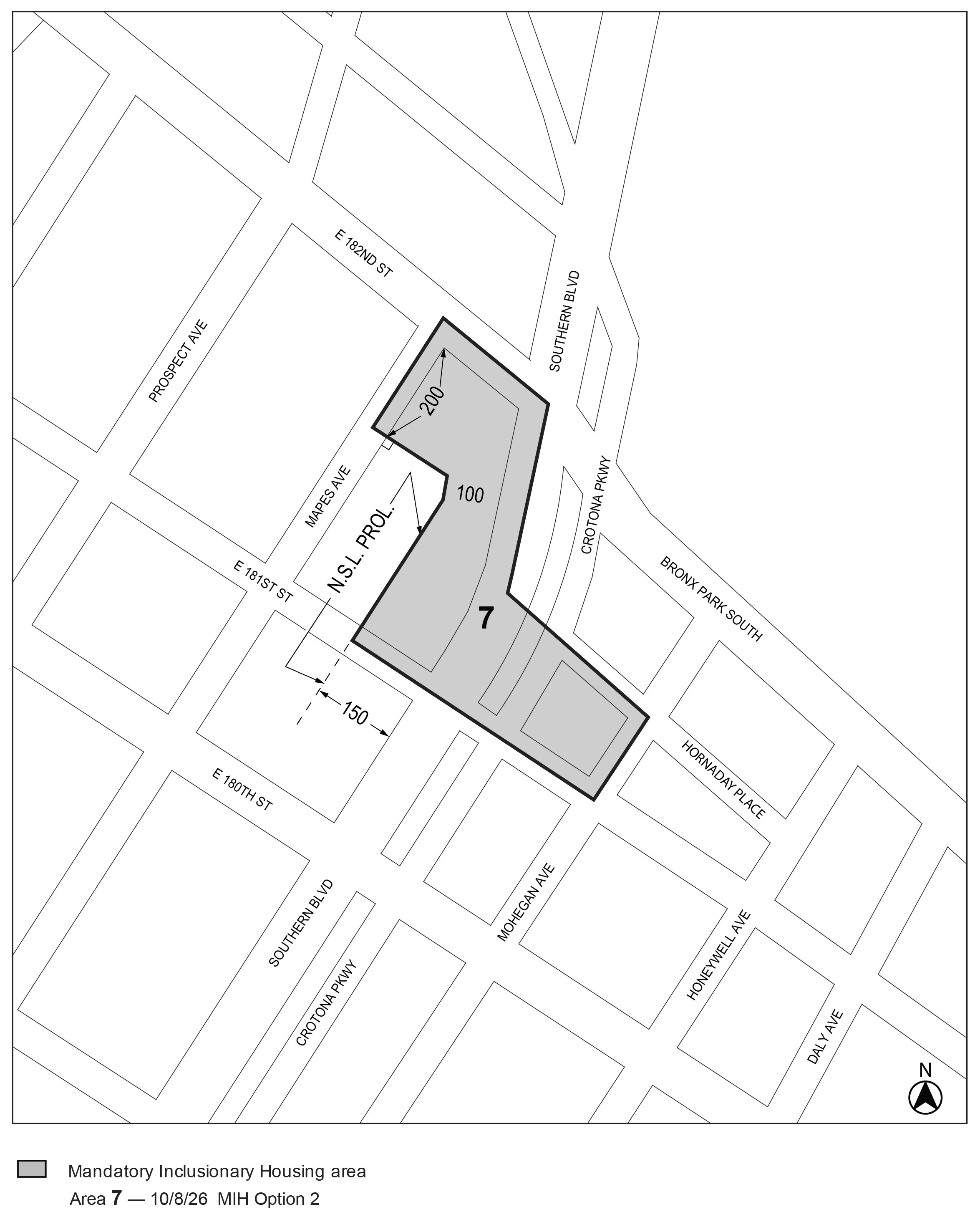 APPENDIX F, The Bronx CD 6, Map 7, MIH area 7, per Sojourner Truth – Mapes (N 240207 ZRX), adopted 8th October, 2026