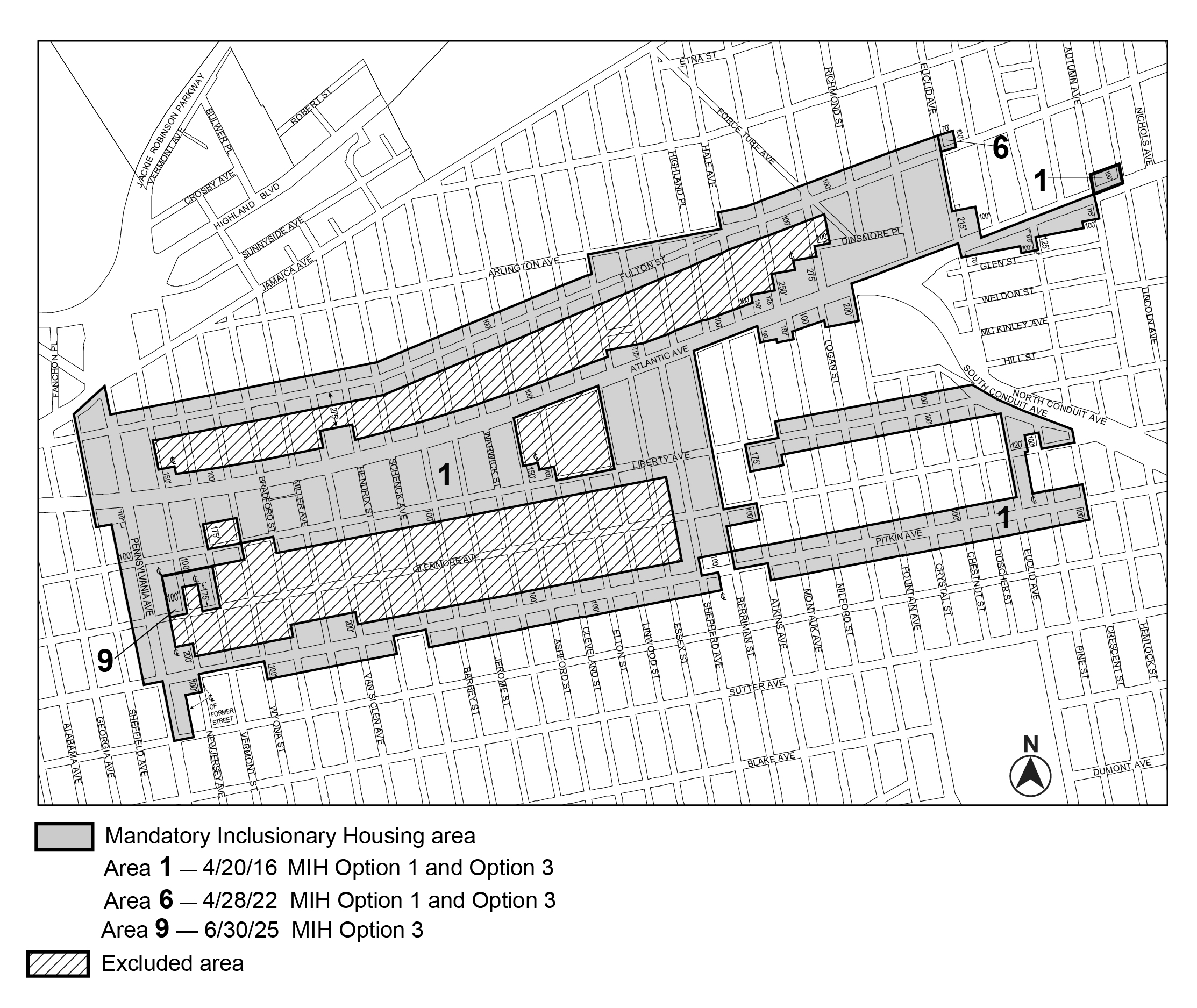 APPENDIX F, BK CD 5, Map 1, MIH area 9 (Option 3) per Grace Houses (N 240185 ZRK), adopted 30th June, 2025