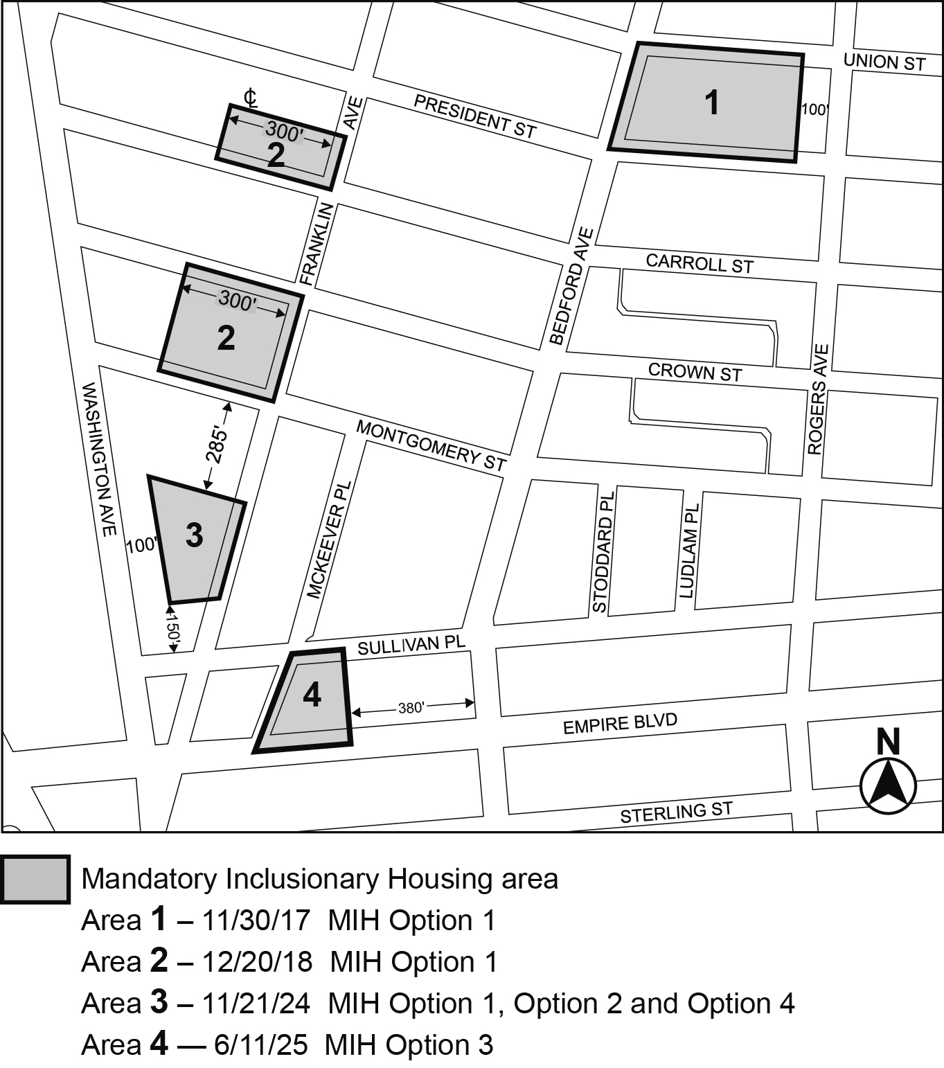 APPENDIX F, BK CD 9, Map 1, MIH area 4 (Option 3) per <a class='sec-link-inline' target='_blank' href='/article-vii/chapter-3#73-99'><span>73-99</span></a> Empire Blvd (N 230310 ZRK), adopted 11th June, 2025