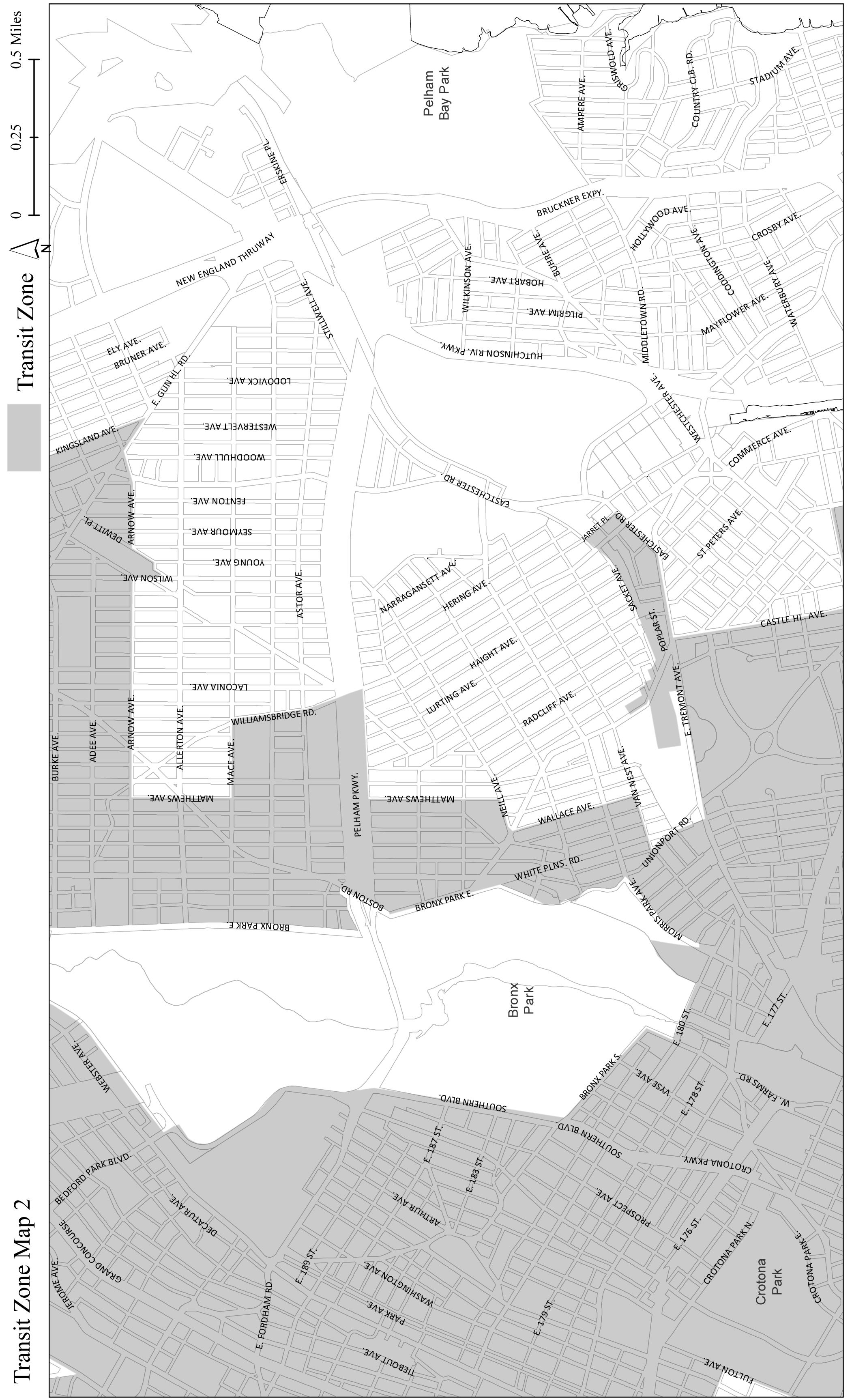 TZ Map 2 adopted per Special Eastchester-East Tremont Corridor District text amendment (N 240016 ZRX), adopted 15 August, 2024