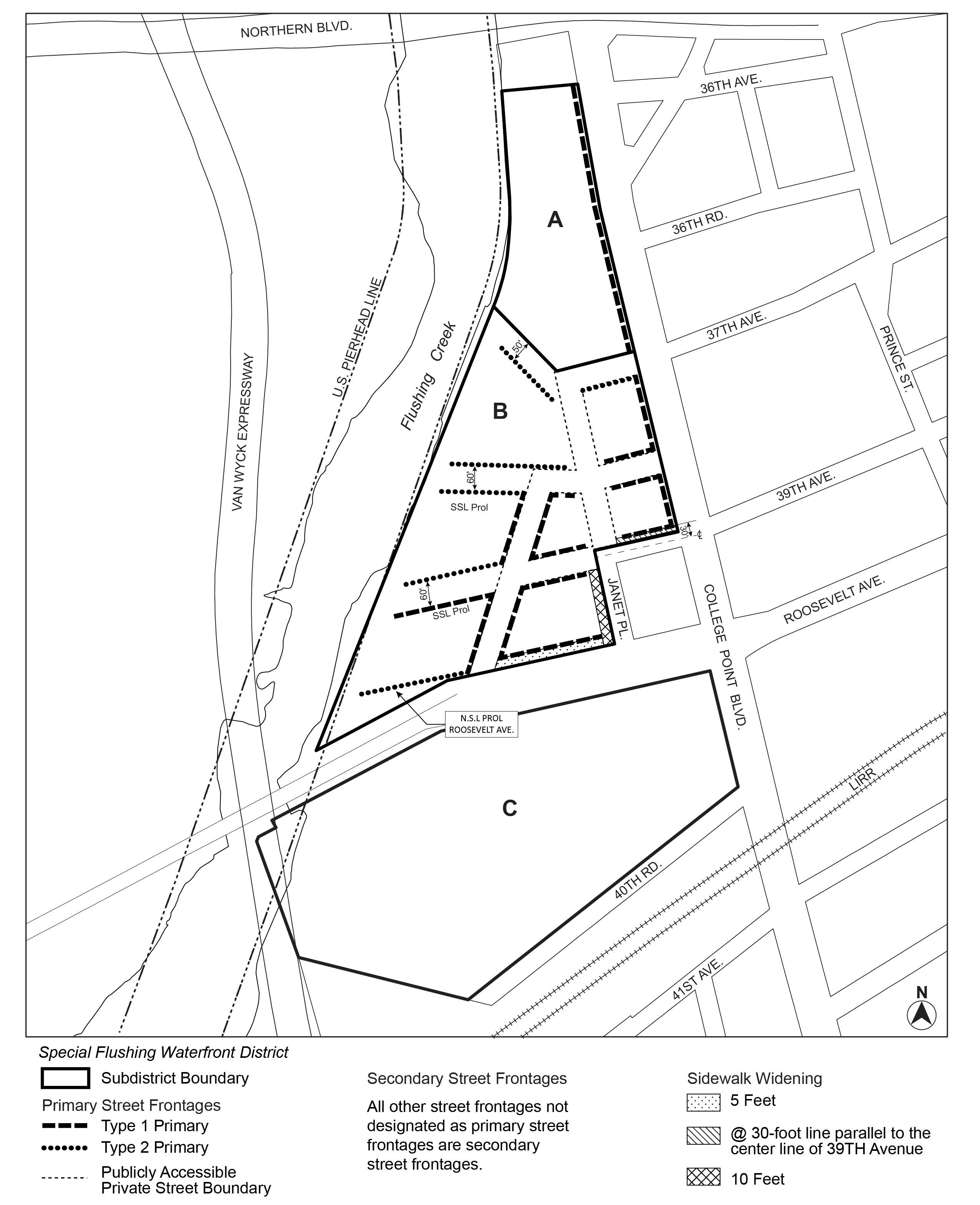 Article XII, Chapter 7 - Map 3. Requirements Along Street Frontages